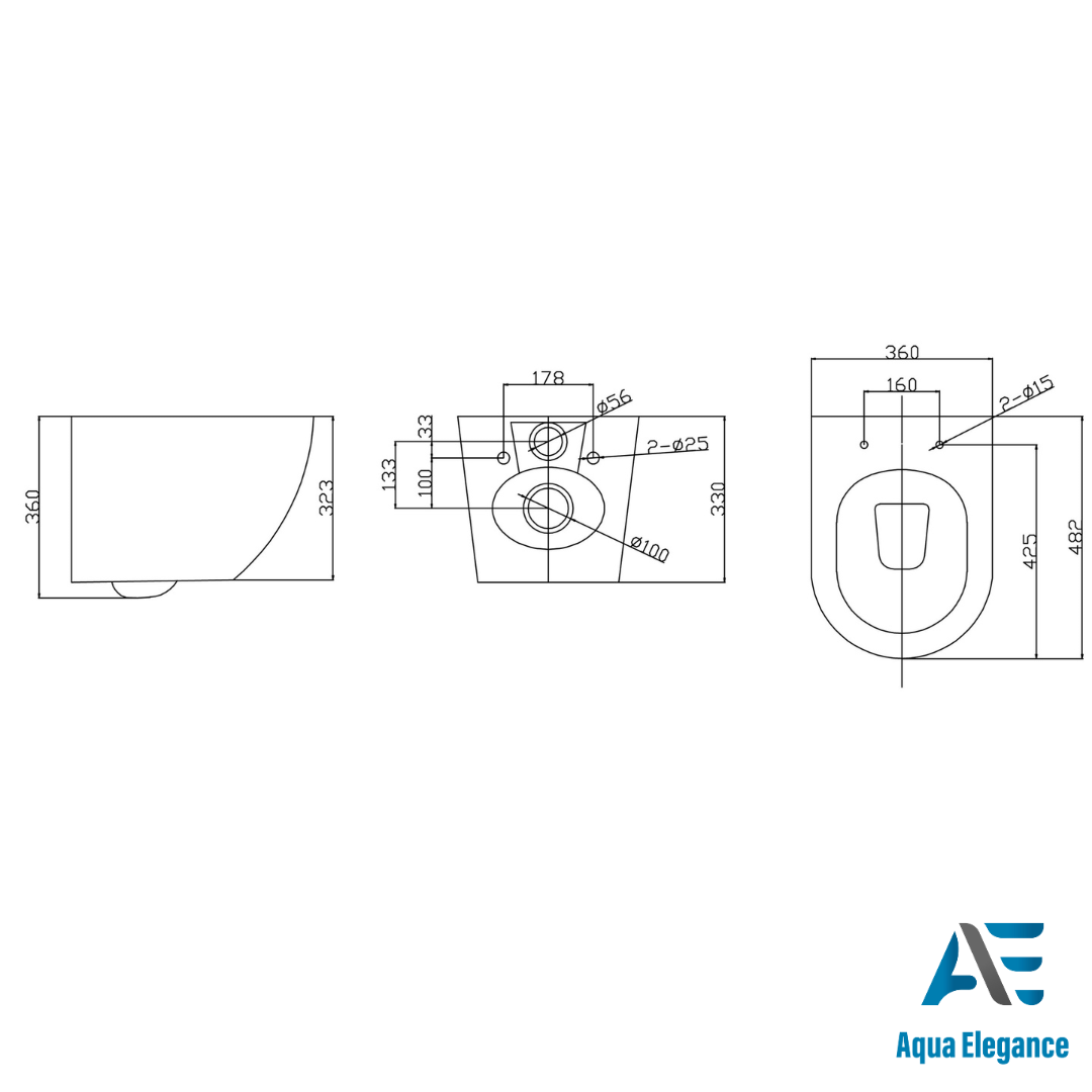 Aqua Elegance - Wit Glans - Toiletset Rimless - Doppio Mat Chroom