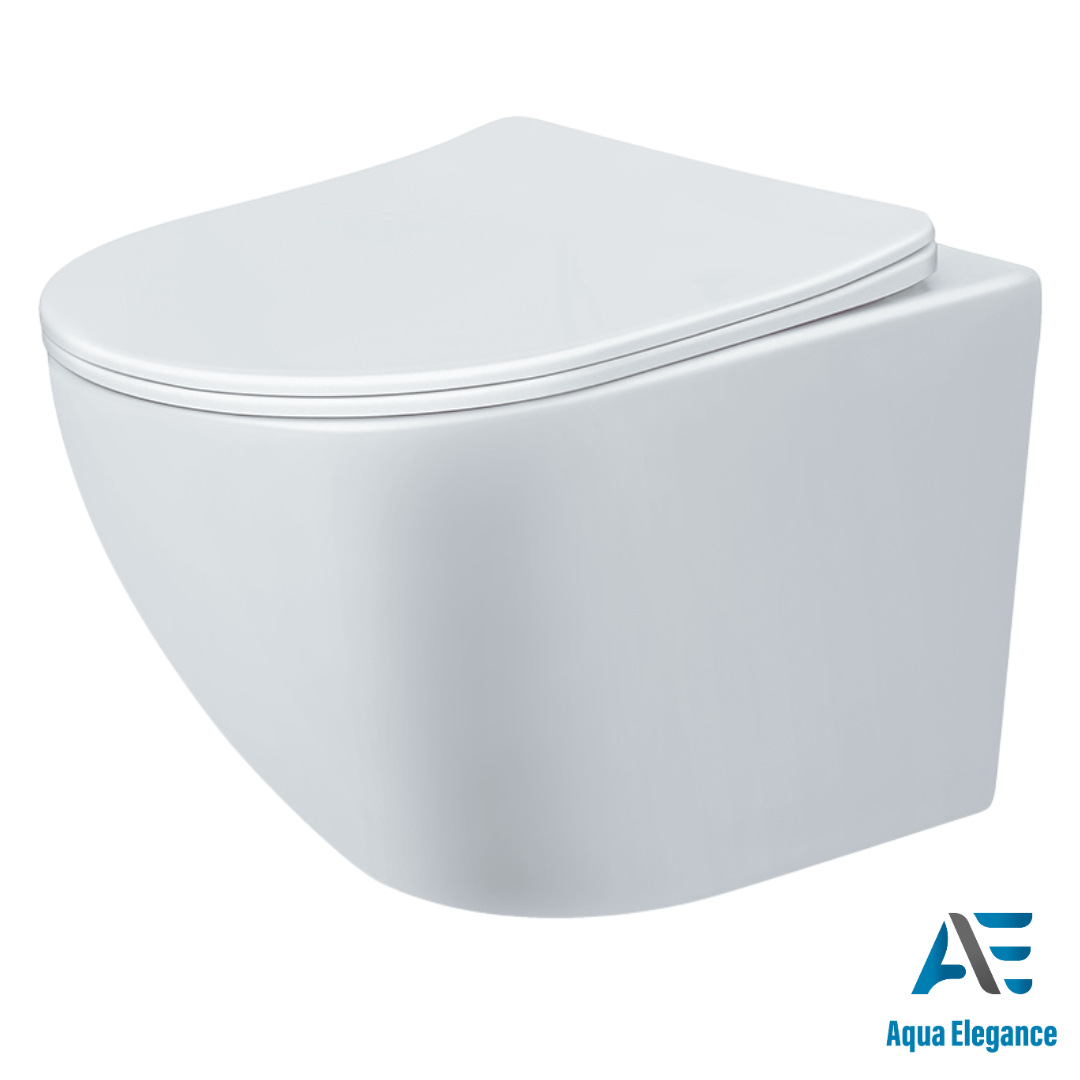 Aqua Elegance - Wit Glans - Toiletset Rimless - Doppio Mat Chroom / Chroom