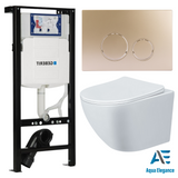 Aqua Elegance - Wit Glans - Toiletset Rimless - Doppio Champagne