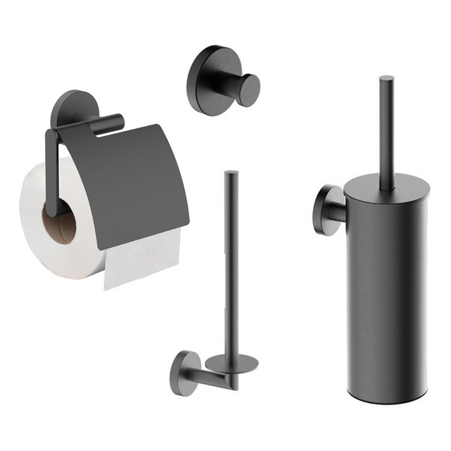 Wiesbaden Luxe Toilet Accessoire Set Gunmetal