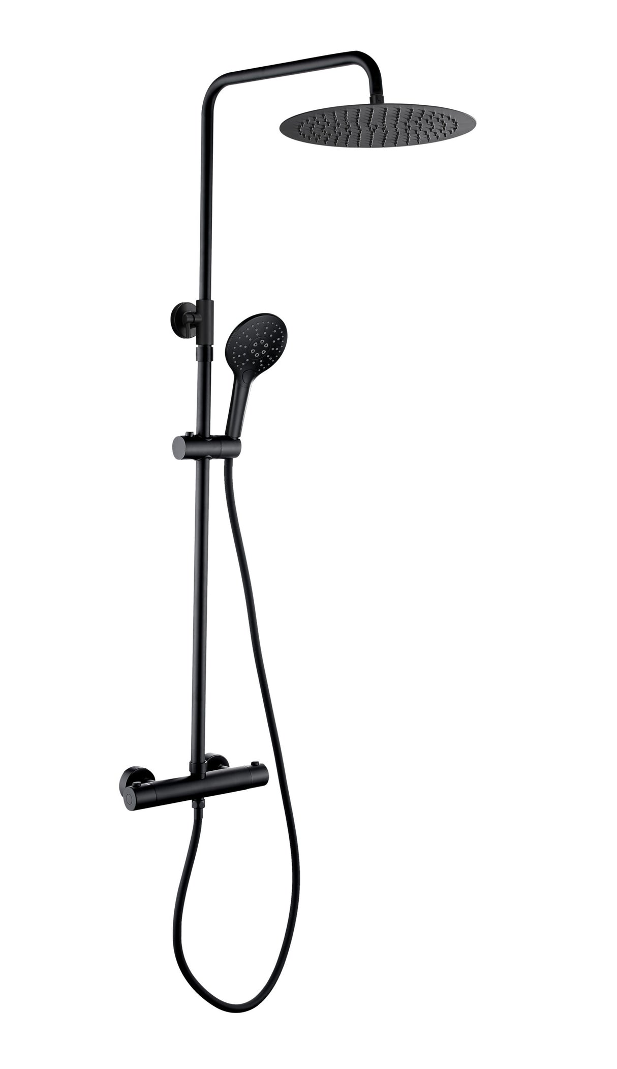 Aqua Elegance – Opbouw Regendoucheset – Mat Zwart – Pvd Coating – Vernet Binnenwerk Met Keramische Schijven