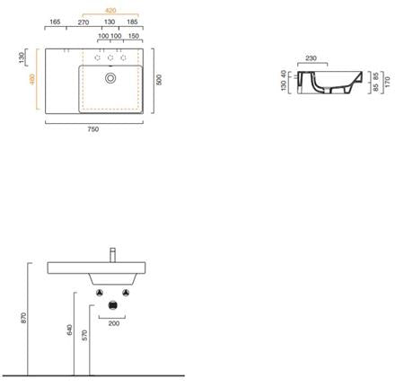 Catalano Cat Zero Wastafel 75X50 Rechts Wit-Gl