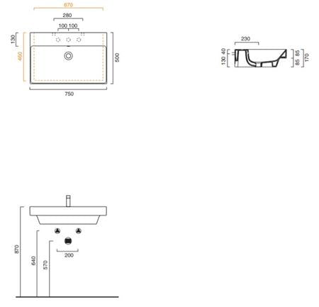 Catalano Cat Zero Wastafel 75X50 Wit-Gl