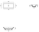 Catalano Cat Zero Wastafel 80X37 In/Un Wit-Gl