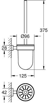 Grohe Essentials Cube Closetborstelset