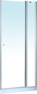 Hüppe Hp Dw 501 Design Stn/S 1/2 Ste Fs 900 H:2000 Zilvermat Glas Helder