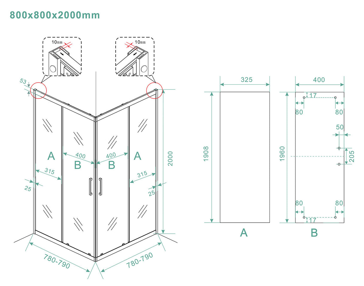 Wiesbaden Skyline Hoekinstap Cabine Met 2 Schuifdeuren X 8 Mm Nano