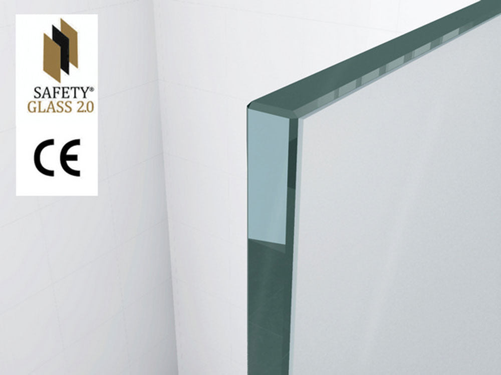 Wiesbaden Graffic Inloopdouche Nano Safety Glass Folie /Chroom