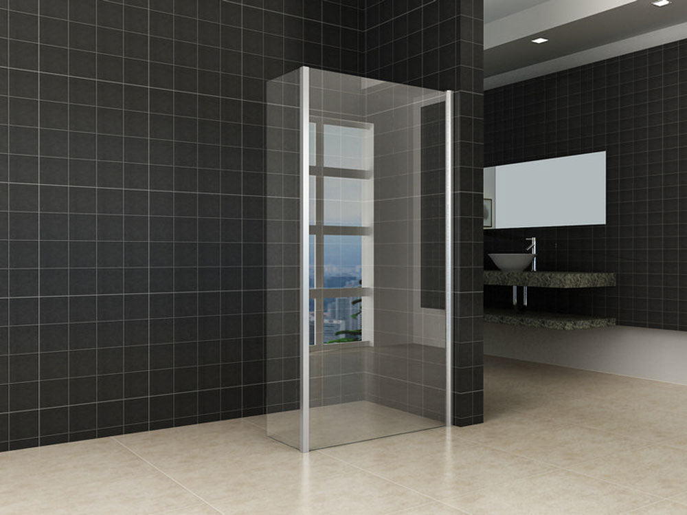 Wiesbaden Comfort Zijwand Met Hoekprofiel Nano /Chroom
