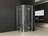 Wiesbaden Double Cabine Kwartrond Met 2 Draaideuren X 8 Mm Nano /Chroom