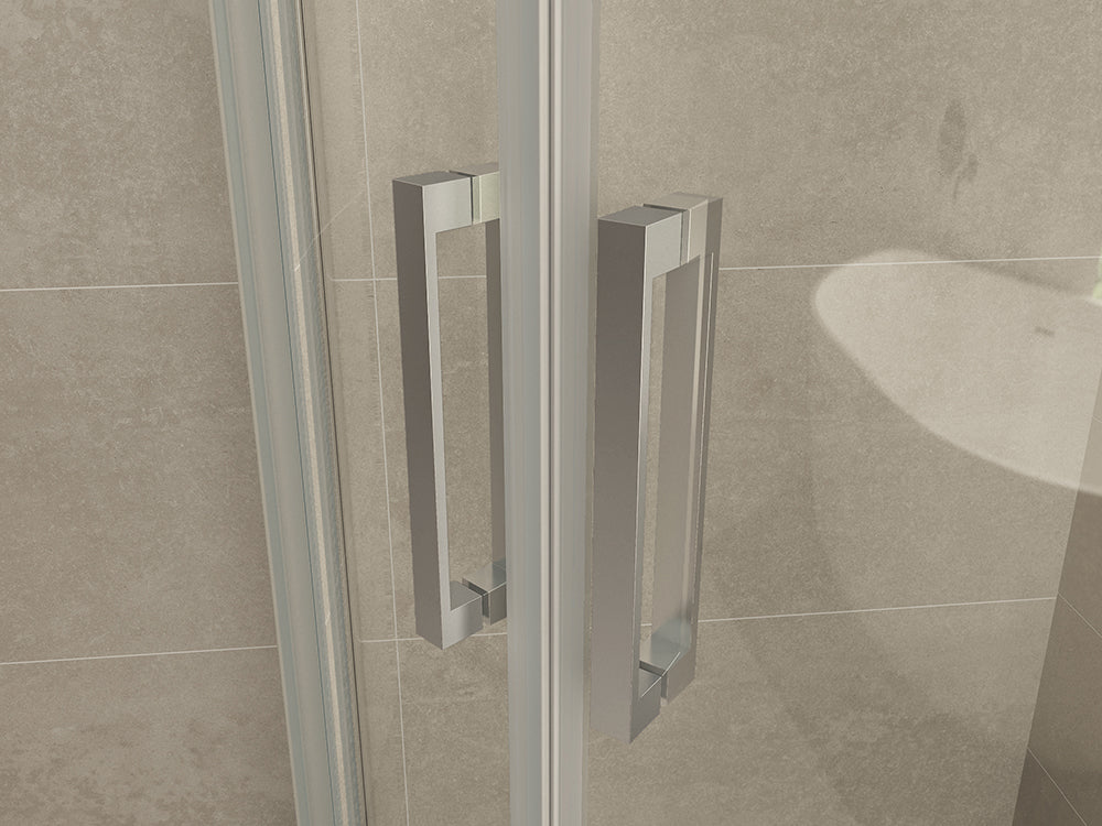 Wiesbaden Entra Cabine Kwartrond Met 2 Schuifdeuren X 8 Mm Nano /Chroom
