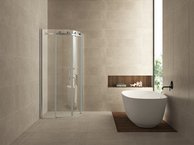 Wiesbaden Entra Cabine Kwartrond Met 2 Schuifdeuren X 8 Mm Nano /Chroom
