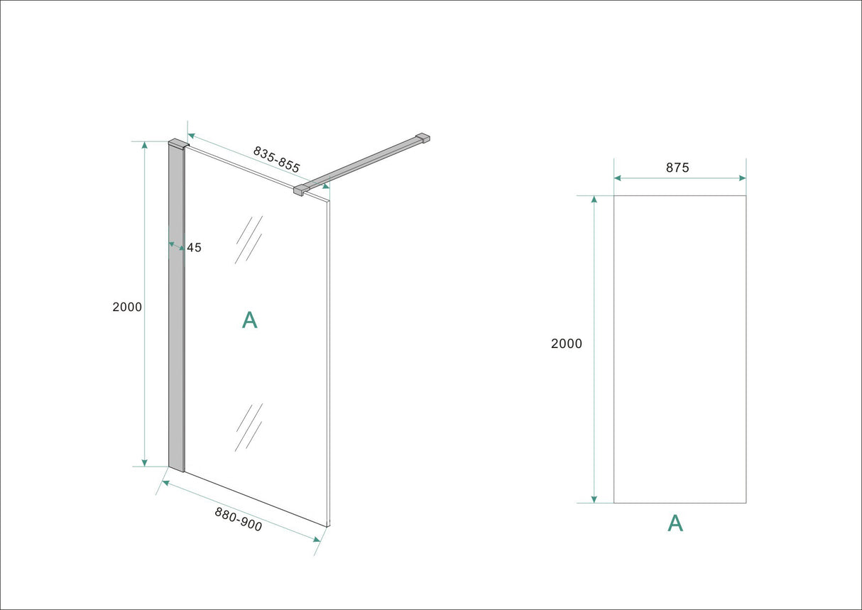 Wiesbaden Graffic Inloopdouche Nano Safety Glass Folie