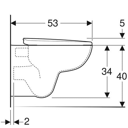 Geberit 280 Basic Pack Wcl Diepspoel Rf Met Closetzitting Sc 53Cm Wit