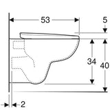 Geberit 280 Basic Pack Wcl Diepspoel Rf Met Closetzitting Sc 53Cm Wit