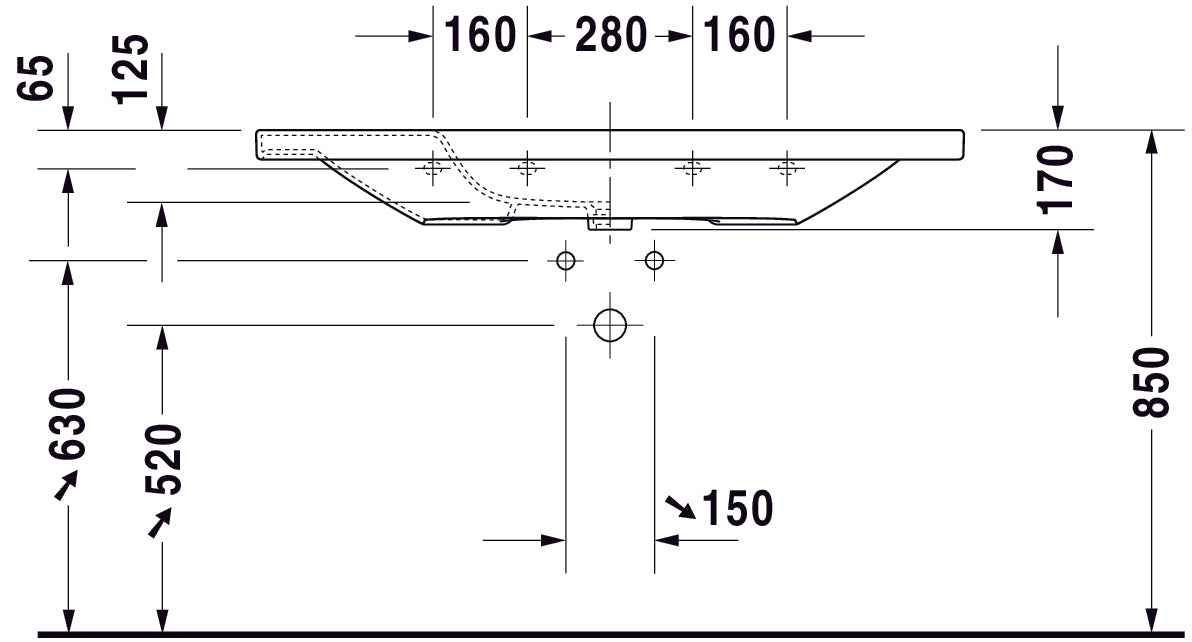 Duravit Durastyle Wastafel Wit Hoogglans 1200 Mm