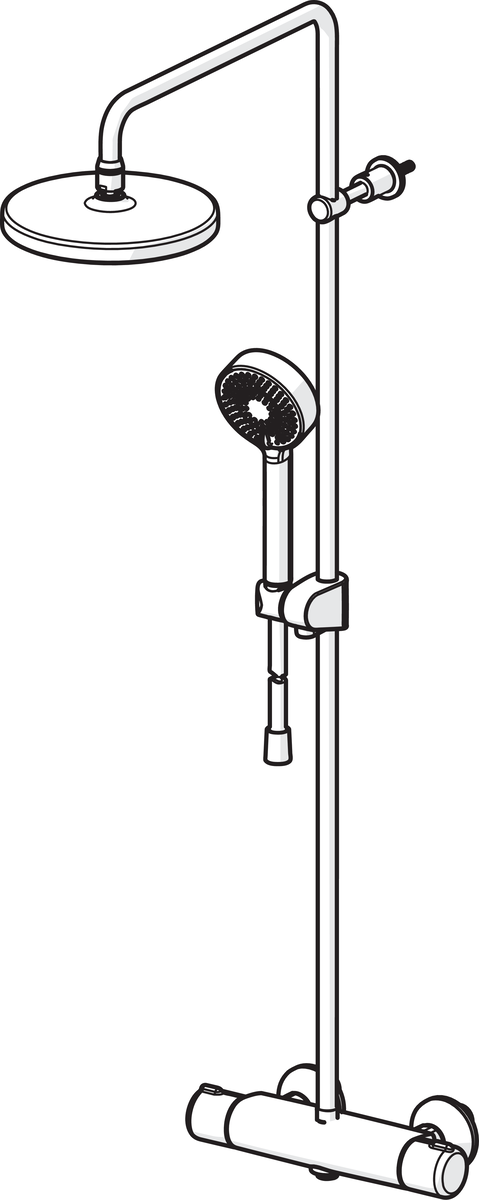 Hansamicra Thm Douchesysteem Met Basicjet Handd. Met 3 Stralen 1110Mm