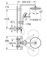 Grohe Professional Tempesta Cosmopolitan Systeem 250 Douchesysteem Met Thermostaatkraan