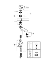 Grohe Eurosmart Cosmopolitan Wastafelmengkraan;M-Size