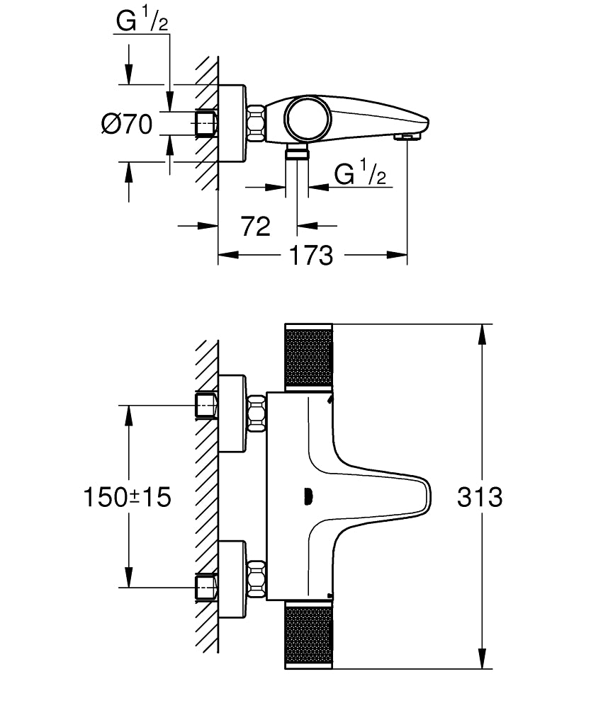 Grohe Quickfix Precision Feel Thermostatische Badmengkraan