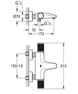 Grohe Quickfix Precision Feel Thermostatische Badmengkraan