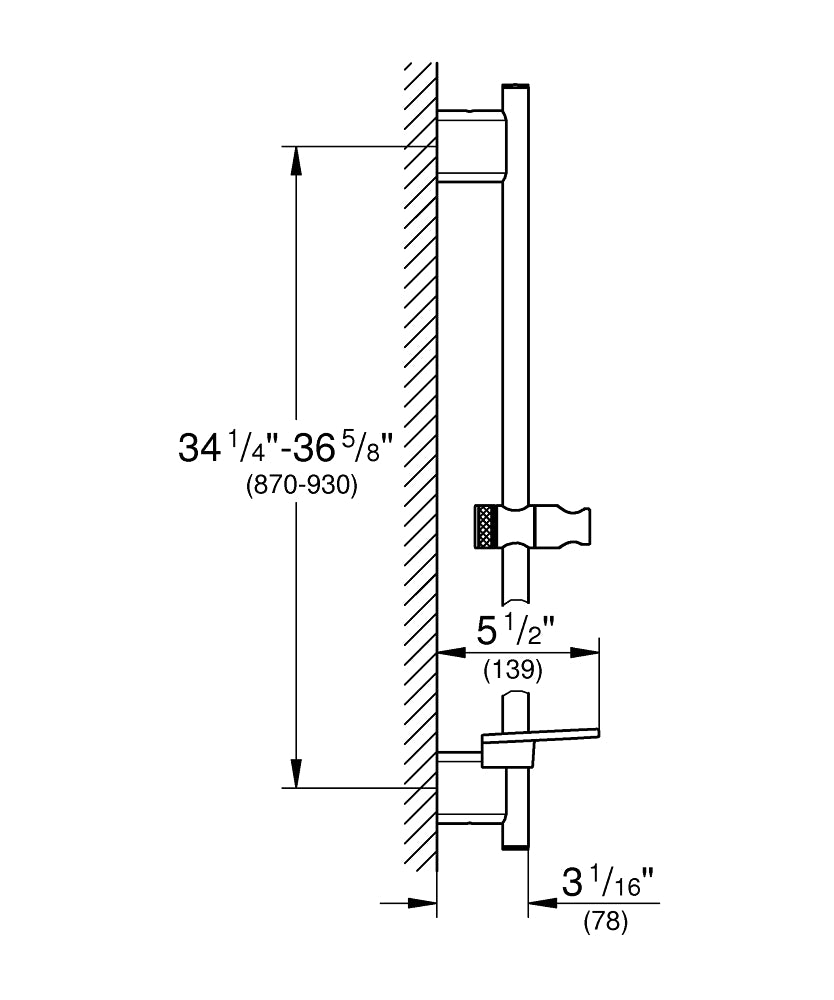 Grohe Rainshower Smartactive Glijstang 900 Mm