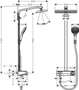 Hansgrohe Hg Showerpipe Raindance Select White/Chr Showertablet Ohs Raindance E