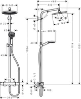 Hansgrohe Hg Showerpipe Crometta S 240 Chrome