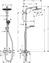 Hansgrohe Hg Showerpipe Crometta S 240 Single Lever Mixer Chrome