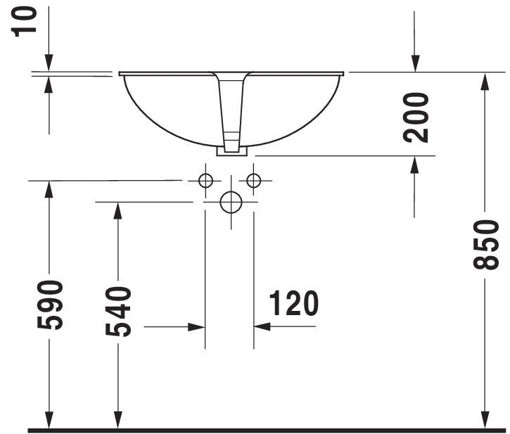 Duravit Inbouwwastafel Santosa Wit Hoogglans 510 Mm