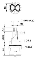 Riko 2-Weg Omstel-Binnenwerk Kort Model (Oa Geschikt Voor De Opbouwsets)