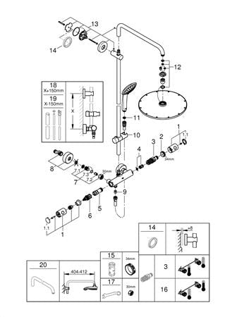 Grohe Euphoria Systeem 310 Douchesysteem Met Thermostaatkraan