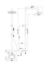 Wiesbaden Caral Thermostatische Regendoucheset Opbouw