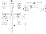 Wiesbaden Cross 2-Knops Wastafel-Afbouwdeel