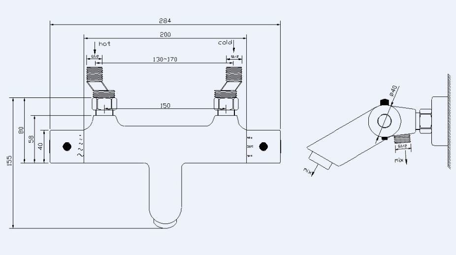 Xellanz Rio Thermostatische Badmengkraan
