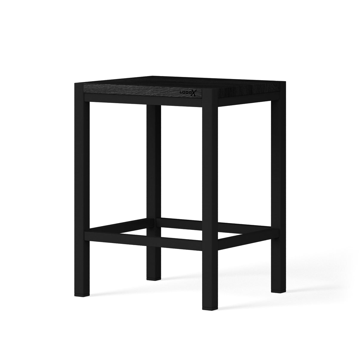 Looox Wooden Stool 35X30X45 Cm Eiken Black Mat Zwart