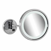 Geesa Mirror Scheerspiegel Rond Chroom - Met Led Verl. 1-Arm. 3X Vergr.