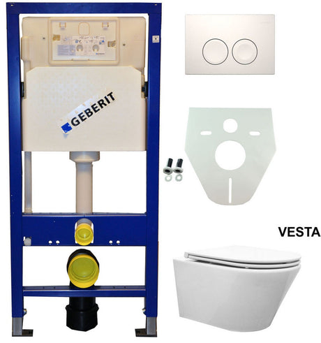 Geberit Up 100 Vesta Wc+ Flatline Zitt.+ Delta 25