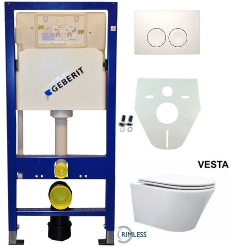 Geberit Up 100 Vesta Rimless Wc+ Flatline Zitt.+ Delta 25