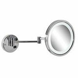 Geesa Mirror Scheerspiegel Rond Chroom - Met Led Verl. 1-Arm. 3X Vergr.