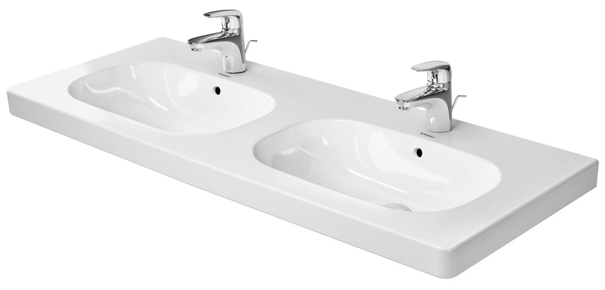 Duravit D-Code Dubbele Wastafel Wit Hoogglans 1200 Mm