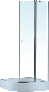 Hüppe Hp Dw 501 Design Swt Fs 2F(1/2Da) 800 H:1900 R:500 Zim Glas Helder