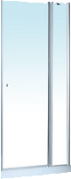 Hüppe Hp Dw 501 Design Stn/S 1/2 Ste Fs 900 H:1900 Zilvermat Glas Helder