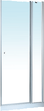 Hüppe Hp Dw 501 Design Stn/S 1/2 Ste Fs 900 H:1900 Zilvermat Glas Helder