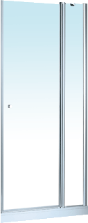 Hüppe Hp Dw 501 Design Stn/S 1/2 Ste Fs 900 H:1900 Chroom-Look Glas Helder