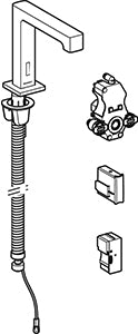 Geberit Brenta Wastafelkraan Netv. Inbouw-Functiebox: Rvs Look / Geb.