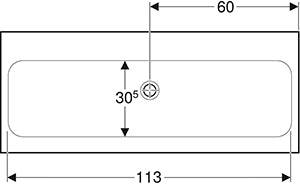 Geberit Icon Light Wastafel 120X48Cm Z/Kraangat Z/Overloop Tect/Wit