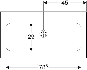 Geberit Icon Meubelwastafel Slim Rim 90X48Cm Z/Kraangat Z/Ol Tect/Wit