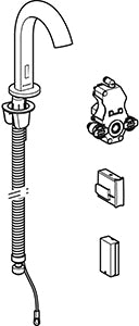 Geberit Piave Wastafelkraan Batt Inbouw-Functiebox: Rvs Look / Geb