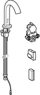 Geberit Piave Wastafelkraan Batt Inbouw-Functiebox: Rvs Look / Geb